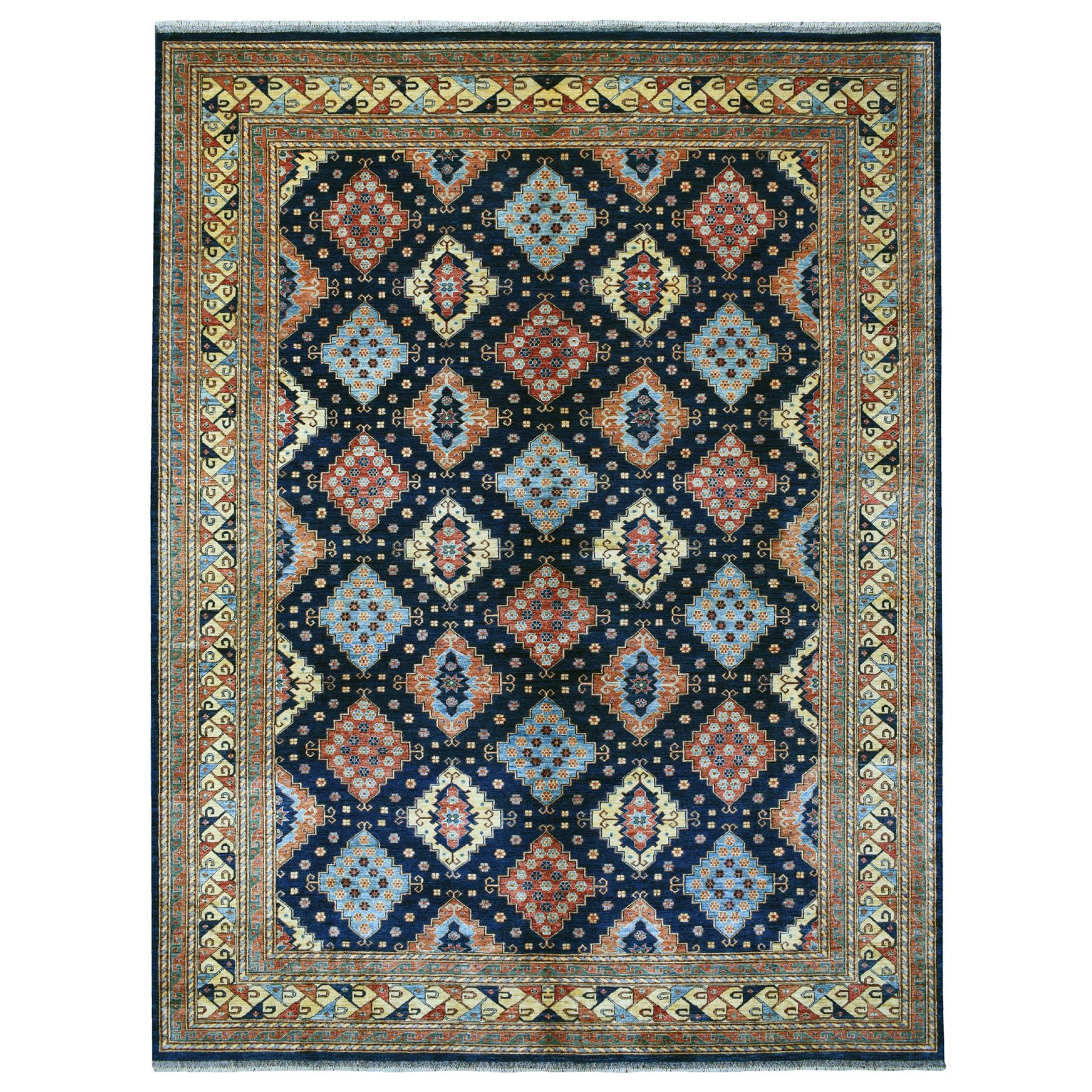 Traditional Wool Hand-Knotted Area Rug 10'1